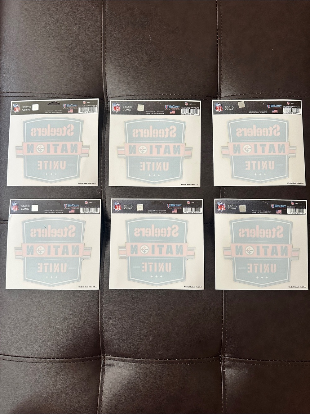 NFL Pittsburgh Steelers Nation Unite Static Clings (Lot of 6)